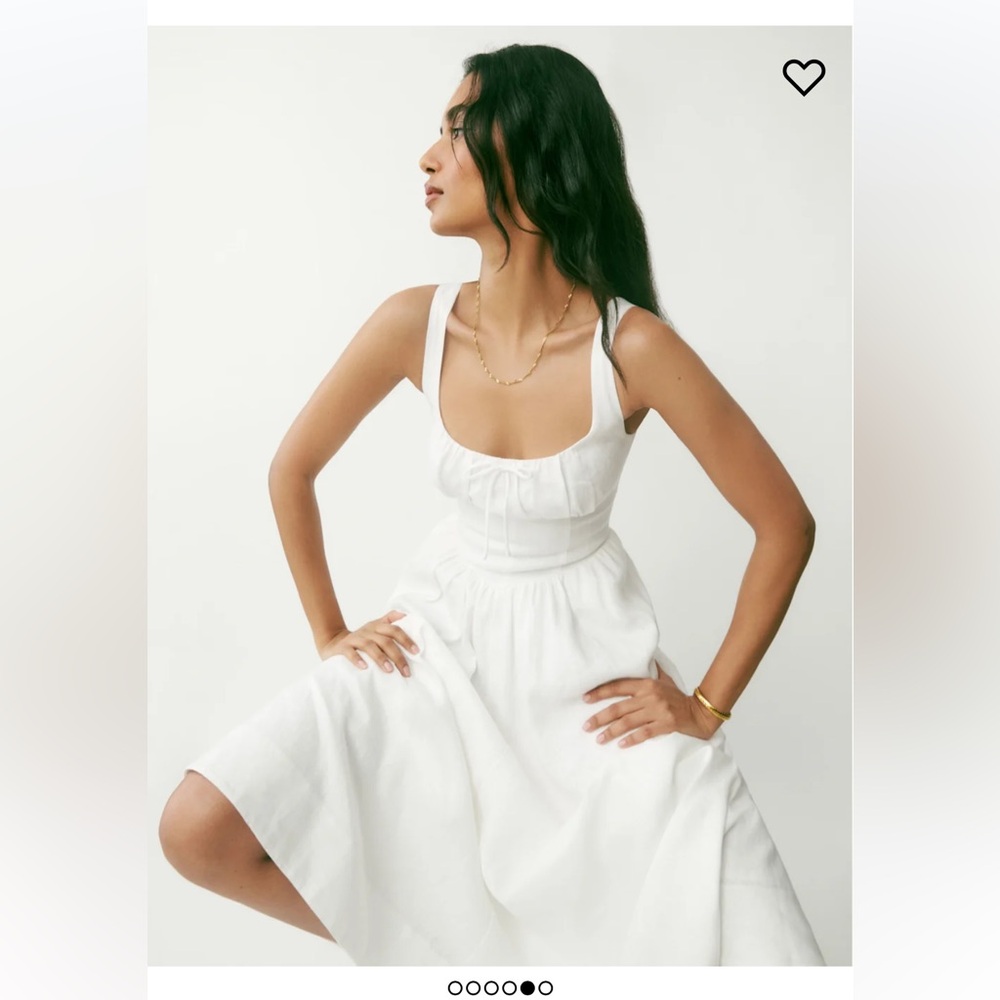 Reformation Balia 100% Linen Dress - White - Picture 5 of 9